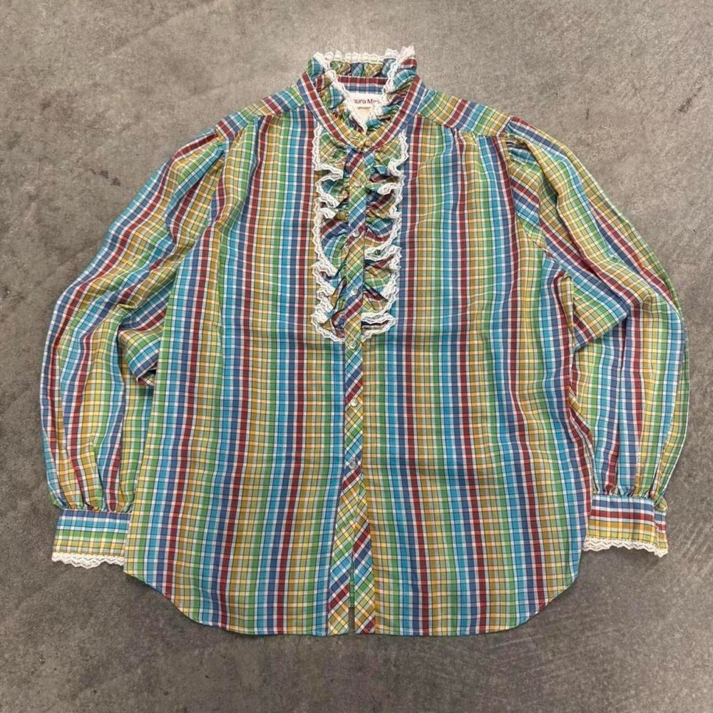 American Vintage Multicolor Plaid Blouse